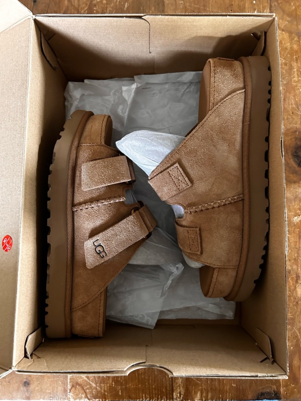 UGG Goldenstar Hi Slide sandal in chestnut. Like new in box. - Picture 9 of 11
